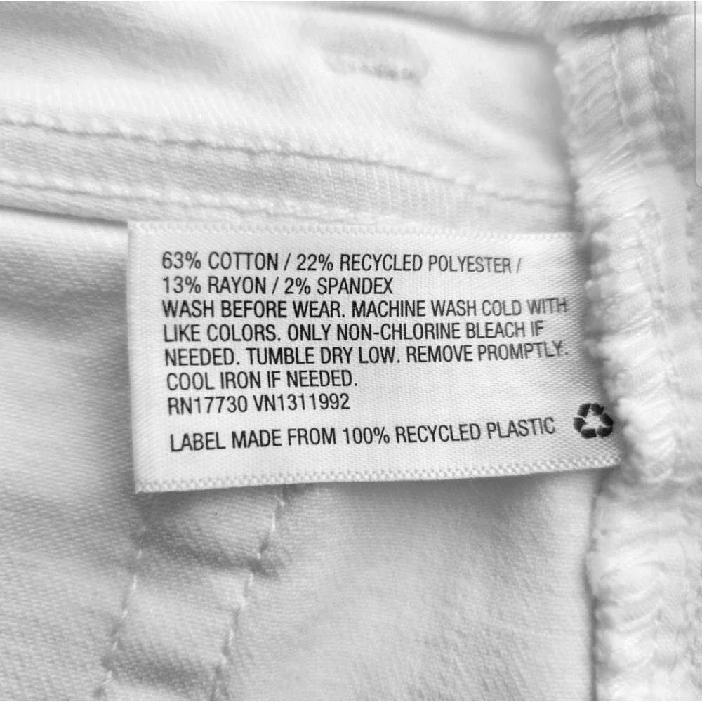 Cat & Jack Girls Jean Shorts White Cutoff Mid-Rise Size Large Elastic Waistband